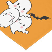 ハッピーハローウィンかわいい幽霊とこうもり ショートテーブルランナー (コーナー)