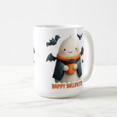 ハッピーハローウィンかわいい幽霊デザイン コーヒーマグカップ (正面右)