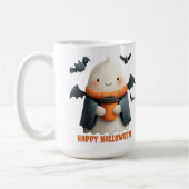 ハッピーハローウィンかわいい幽霊デザイン コーヒーマグカップ (左)