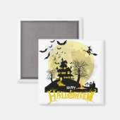 ハッピーハローウィンかわいい幽霊ブパターン マグネット (正面/裏面)