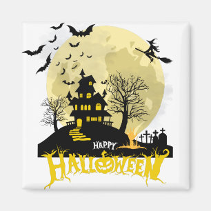 ハッピーハローウィンかわいい幽霊ブパターン マグネット