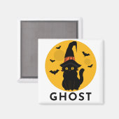 ハッピーハローウィンかわいい幽霊ブパターン マグネット (正面/裏面)