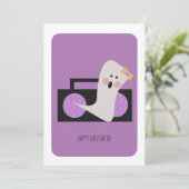 ハッピーハローウィンかわいい幽霊ミュージックカード (スタンド正面)