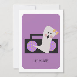 ハッピーハローウィンかわいい幽霊ミュージックカード