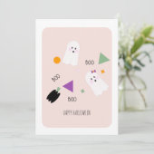 ハッピーハローウィンかわいい幽霊散水カード (スタンド正面)