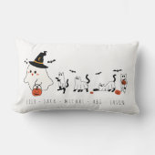 ハッピーハローウィンかわいい幽霊猫 ランバークッション (正面)