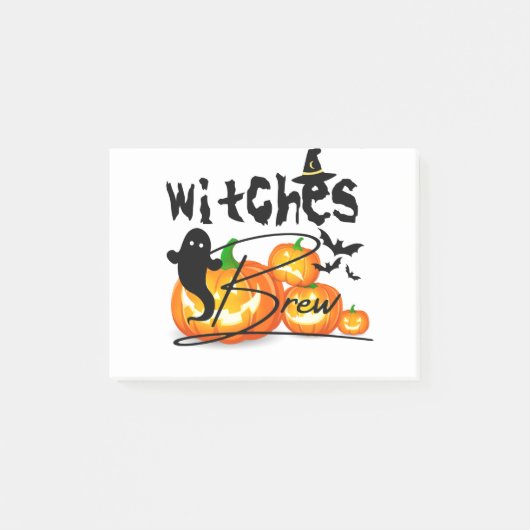 ハッピーハローウィンかわいい幽霊 おもしろい ポストイット (正面)