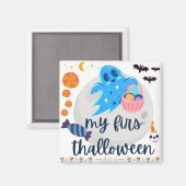 ハッピーハローウィンかわいい幽霊 おもしろい マグネット (正面/裏面)