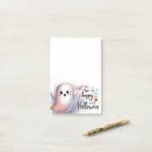ハッピーハローウィンかわいい幽霊 ポストイット (デスク上)