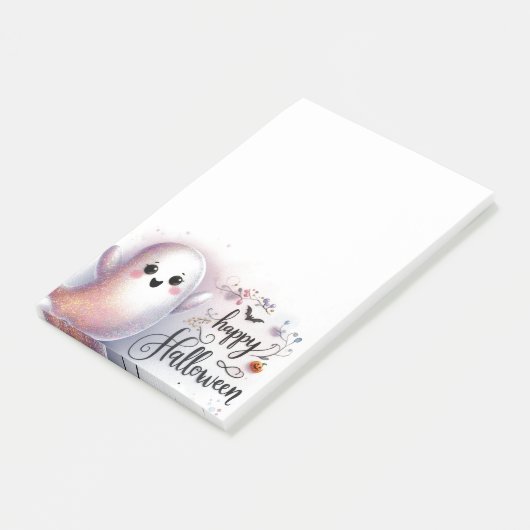 ハッピーハローウィンかわいい幽霊 ポストイット (アングル)