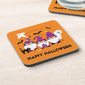 ハッピーハローウィンかわいい格言と幽霊たち 不気味 コースター (左側)