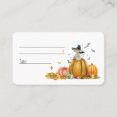 ハッピーハローウィンかわいい漫画のウィッチマウスプレイスCa プレイスカード (正面)