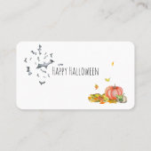 ハッピーハローウィンかわいい漫画のウィッチマウスプレイスCa プレイスカード (裏面)