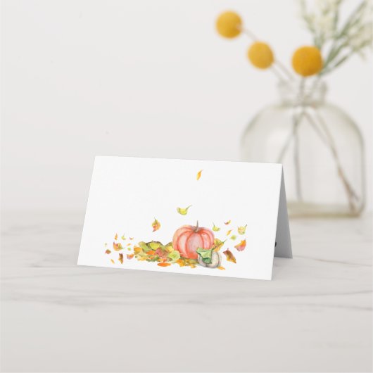 ハッピーハローウィンかわいい漫画のウィッチマウス プレイスカード (裏面)