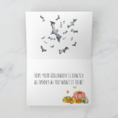 ハッピーハローウィンかわいい漫画の魔女のマウスカード カード (内部)