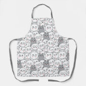 ハッピーハローウィンかわいい猫とスケルトン エプロン (正面)