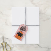 ハッピーハローウィンかわいい黒猫のカボチャ ギフトタグ (より糸付き)