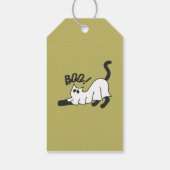 ハッピーハローウィンこうもりかわいい猫ギフトラベル ギフトタグ (裏面)