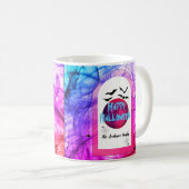 ハッピーハローウィンこうもりとスパイダ名カラフルモダン コーヒーマグカップ (正面右)