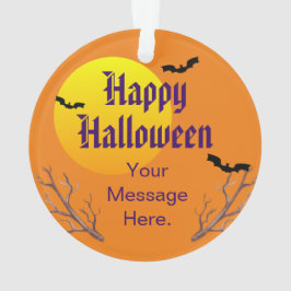 ハッピーハローウィンこうもりと月 オーナメント