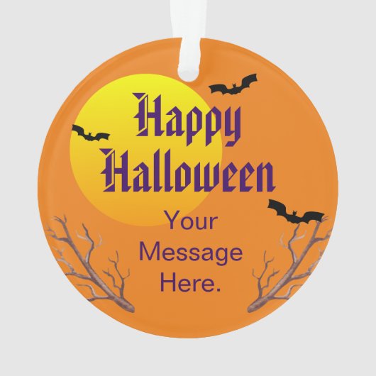 ハッピーハローウィンこうもりと月 オーナメント (裏面)