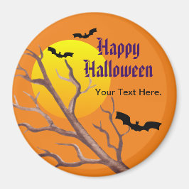 ハッピーハローウィンこうもりと月 マグネット