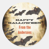 ハッピーハローウィンこうもりと焼き菓子 ラウンドシール (正面)