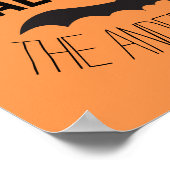 ハッピーハローウィンこうもりと黒名付き ポスター (角)