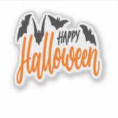 ハッピーハローウィンこうもりシール シール (正面)