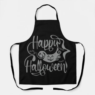 ハッピーハローウィンこうもりハロウィーンのカボチャのちょうちん エプロン