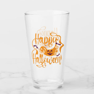 ハッピーハローウィンこうもりハロウィーンのカボチャのちょうちん タンブラーグラス
