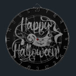 ハッピーハローウィンこうもりハロウィーンのカボチャのちょうちん ダーツボード<br><div class="desc">ハッピーハローウィンこうもりとあいさつタイポグラフィ</div>