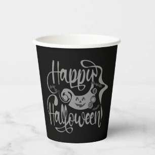 ハッピーハローウィンこうもりハロウィーンのカボチャのちょうちん 紙コップ