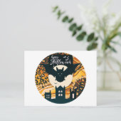 ハッピーハローウィンこうもりフルムーンハロウィーン シーズンポストカード (スタンド正面)