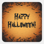 ハッピーハローウィンこうもり付き縁ど スクエアシール (正面)