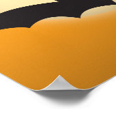 ハッピーハローウィンとこうもりとムーンポスター ポスター (角)