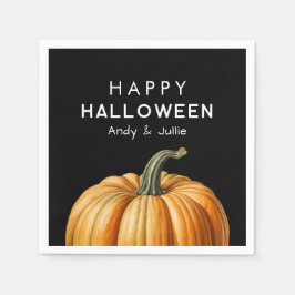 ハッピーハローウィンとカボチャヴィンテージ スタンダードカクテルナプキン