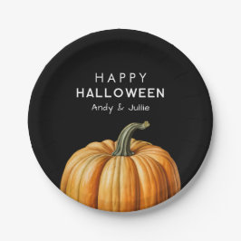 ハッピーハローウィンとカボチャヴィンテージ ペーパープレート