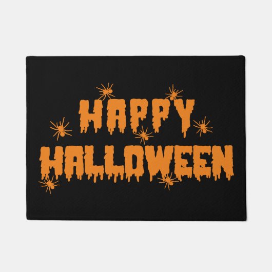 ハッピーハローウィンとクモ ドアマット (正面)