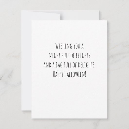 ハッピーハローウィンとトリックまたはトリートカード ノートカード (裏面)