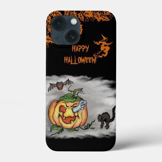 ハッピーハローウィンと幽霊キャットこうもりパンプキン Case-Mate iPhoneケース (裏面)