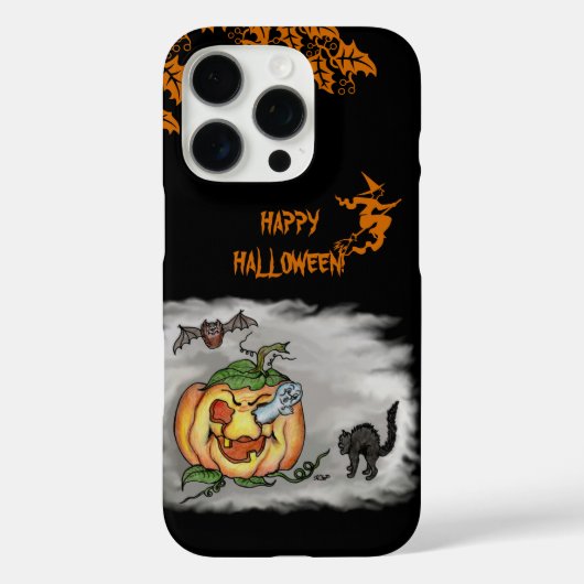 ハッピーハローウィンと幽霊キャットこうもりパンプキン Case-Mate iPhoneケース (裏面)