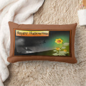 ハッピーハローウィンと花 –  ランバークッション (ブランケット)