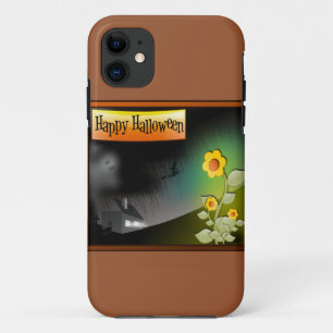 ハッピーハローウィンと花 – iPhone 11 ケース