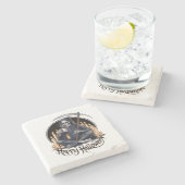 ハッピーハローウィンと骨格 ストーンコースター (横)