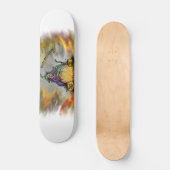 ハッピーハローウィンと魔女、黒猫とカボチャ スケートボード (正面)