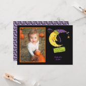 ハッピーハローウィンとMoon カスタマイズ Photo Frame カード (正面/裏面インサイチュ)