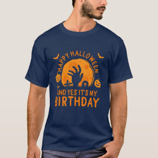 ハッピーハローウィンとYesそのマイ誕生日オンフレンド Tシャツ