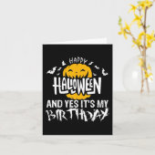 ハッピーハローウィンとYesそれが私の誕生日 – ハロー カード (黄色い花)