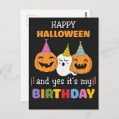 ハッピーハローウィンとYes私の誕生日はがき ポストカード (正面/裏面)